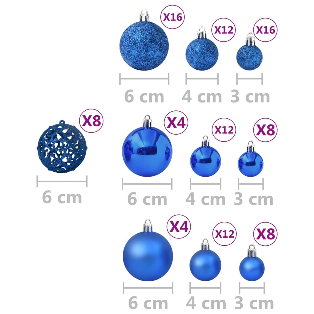 Set Palline di Natale 100 pz Blu - homemem39