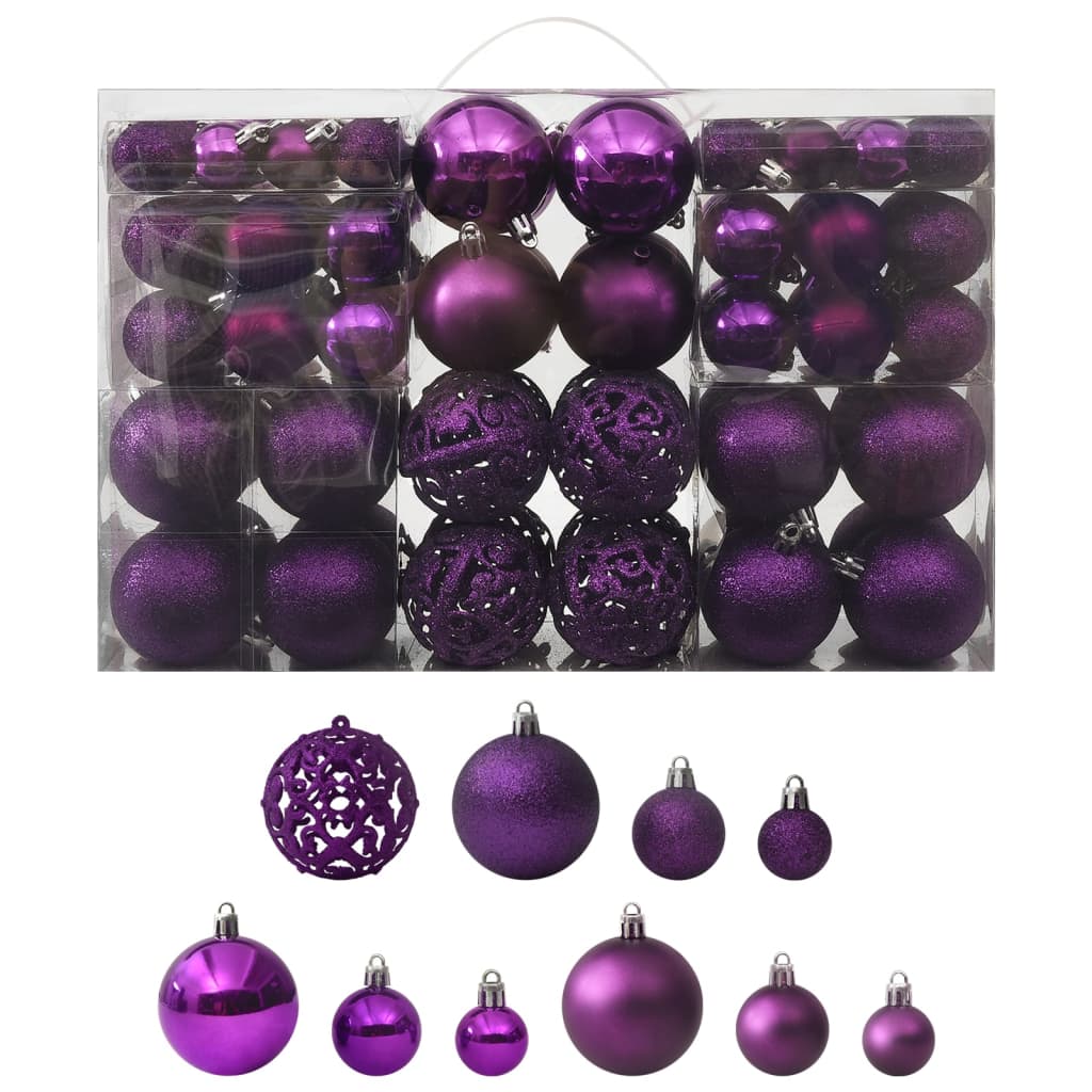 Set Palline di Natale 100 pz Viola - homemem39