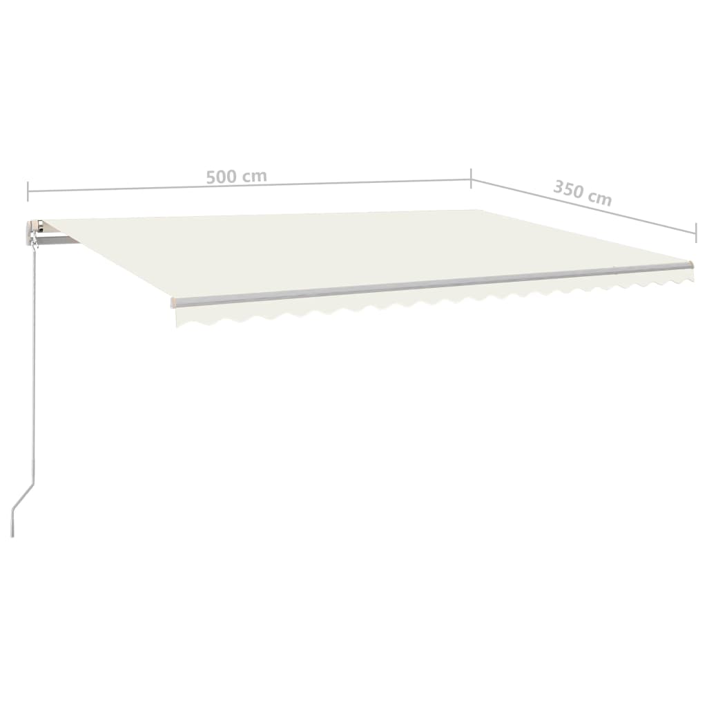 Tenda da Sole Retrattile Manuale 500x350 cm Crema - homemem39