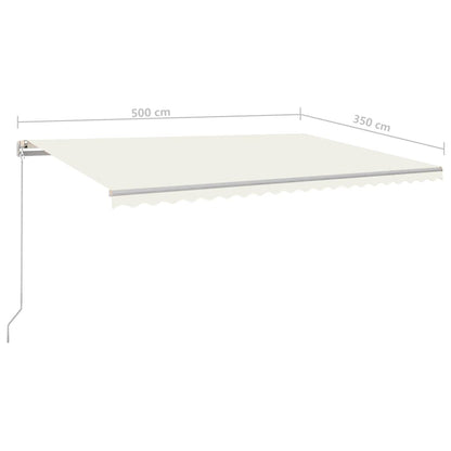 Tenda da Sole Retrattile Manuale 500x350 cm Crema - homemem39