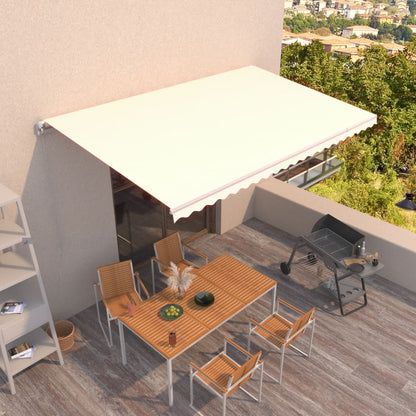 Tenda da Sole Retrattile Manuale 500x350 cm Crema - homemem39