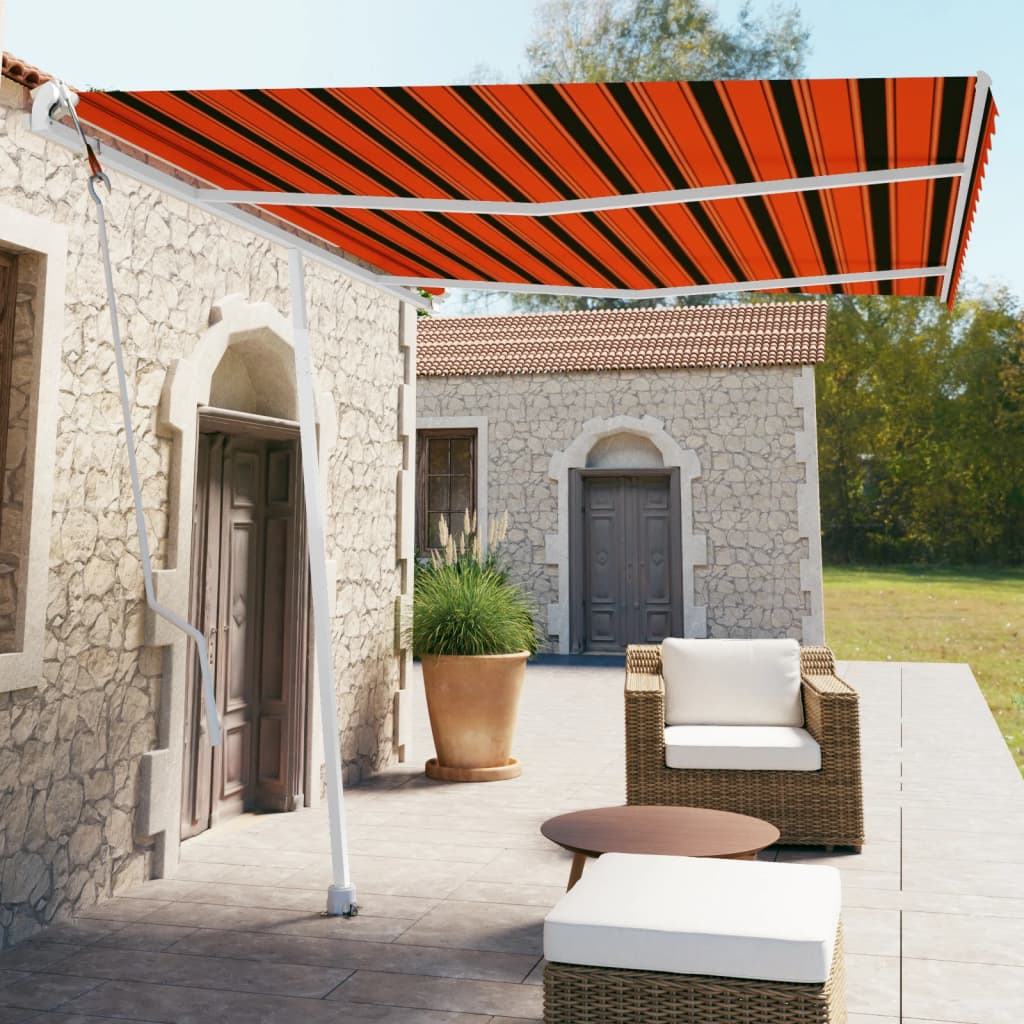 Tenda da Sole Automatica Autoportante 350x250cm Arancio Marrone - homemem39