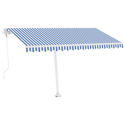 Tenda da Sole Retrattile Automatica Palo 400x300 cm Blu Bianca - homemem39