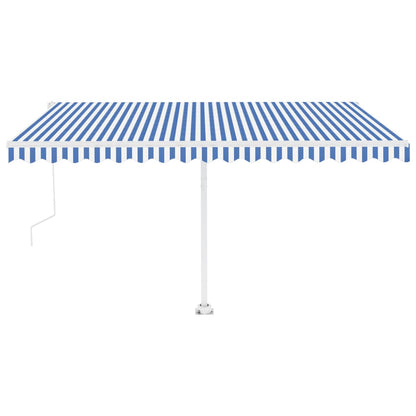 Tenda da Sole Retrattile Automatica Palo 400x300 cm Blu Bianca - homemem39