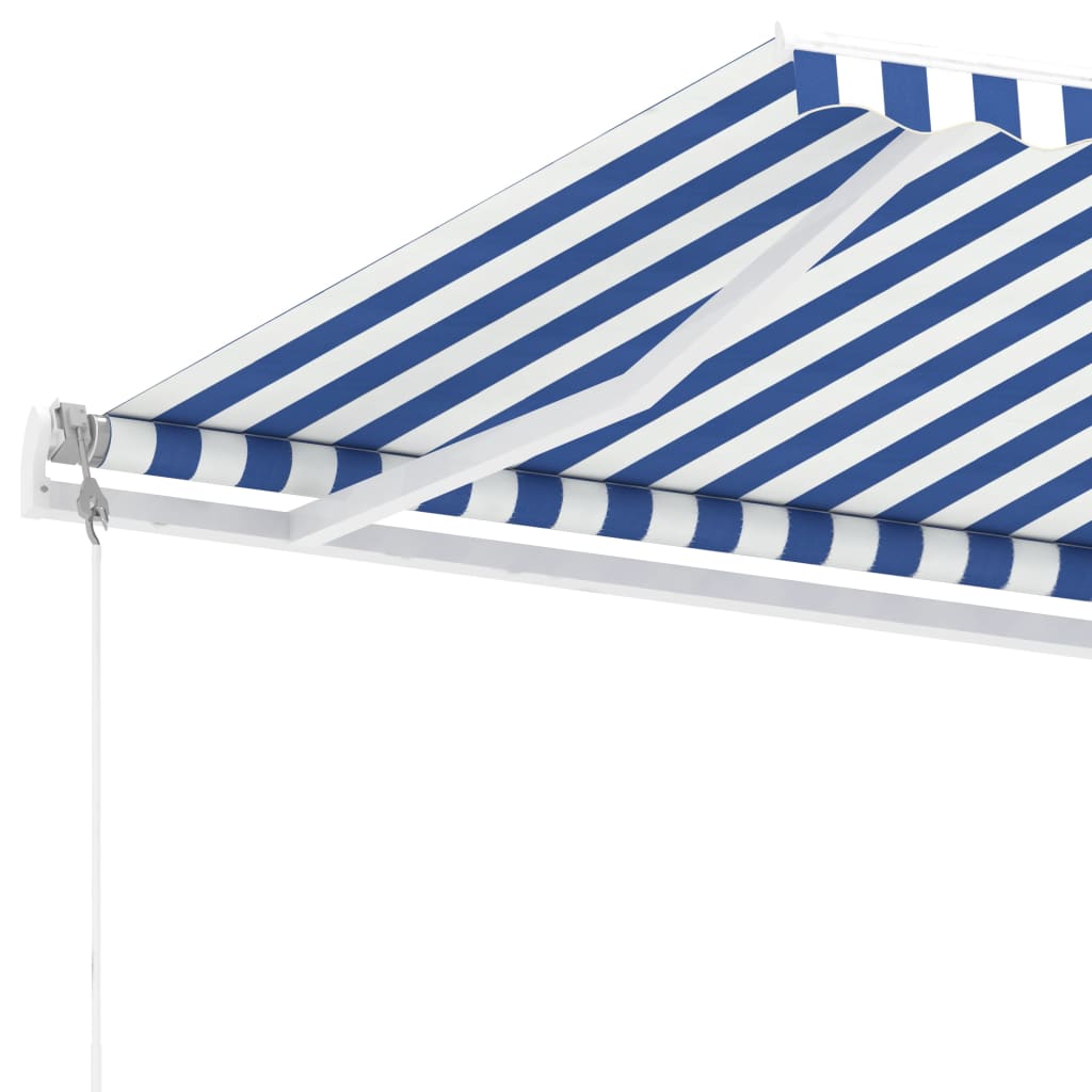 Tenda da Sole Retrattile Automatica Palo 400x300 cm Blu Bianca - homemem39