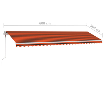 Tenda da Sole Autoportante Automatica 600x300cm Arancio Marrone - homemem39