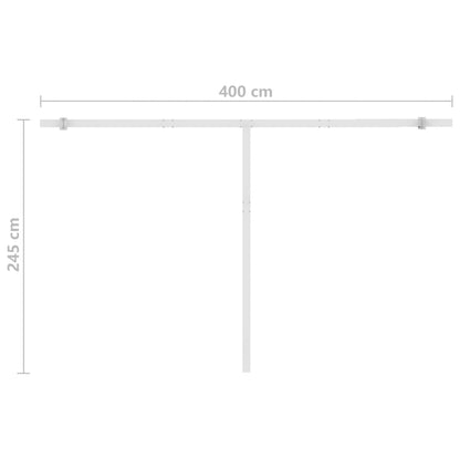 Tenda da Sole Retrattile Manuale LED 400x350 cm Giallo Bianco - homemem39