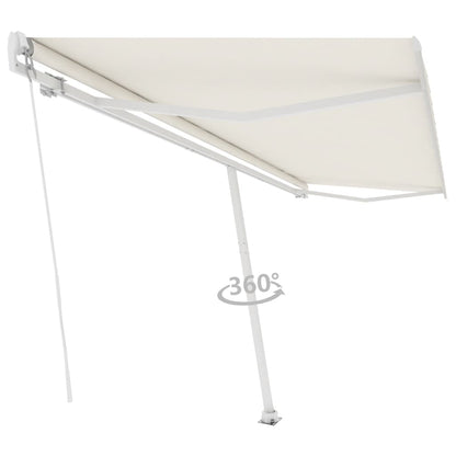 Tenda da Sole Retrattile Manuale Autoportante 500x350 cm Crema - homemem39