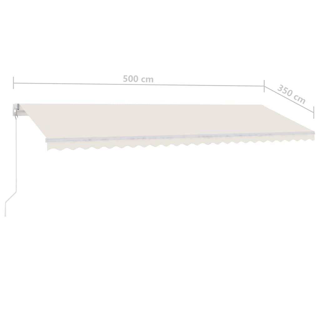 Tenda da Sole Retrattile Manuale Autoportante 500x350 cm Crema - homemem39