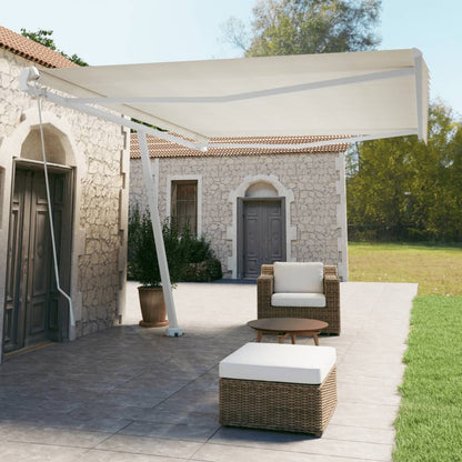 Tenda da Sole Retrattile Manuale Autoportante 500x350 cm Crema - homemem39