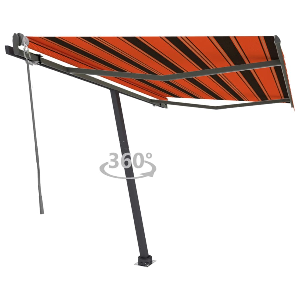 Tenda da Sole Automatica Autoportante 300x250cm Arancio Marrone - homemem39