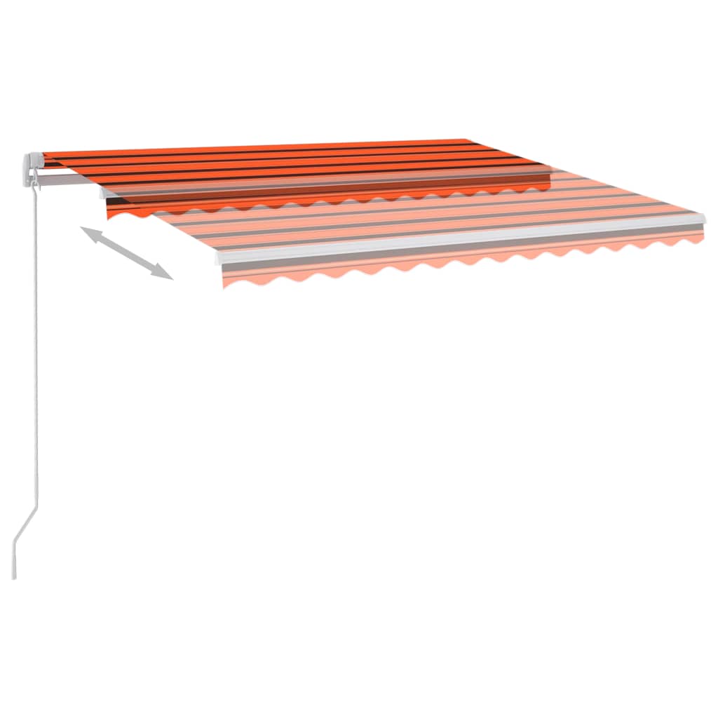 Tenda da Sole con LED Sensore Vento 350x250 cm Arancio Marrone - homemem39