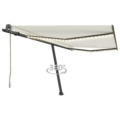 Tenda Automatica con Sensore Vento e LED 450x300 cm Crema - homemem39