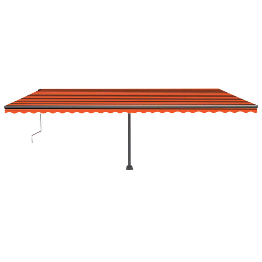 Tenda Automatica Sensore Vento e LED 600x300 cm Arancio Marrone - homemem39