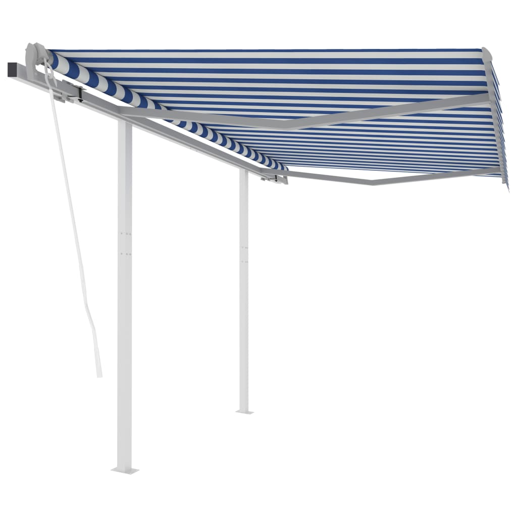 Tenda da Sole Retrattile Automatica Pali 3,5x2,5 m Blu e Bianca - homemem39