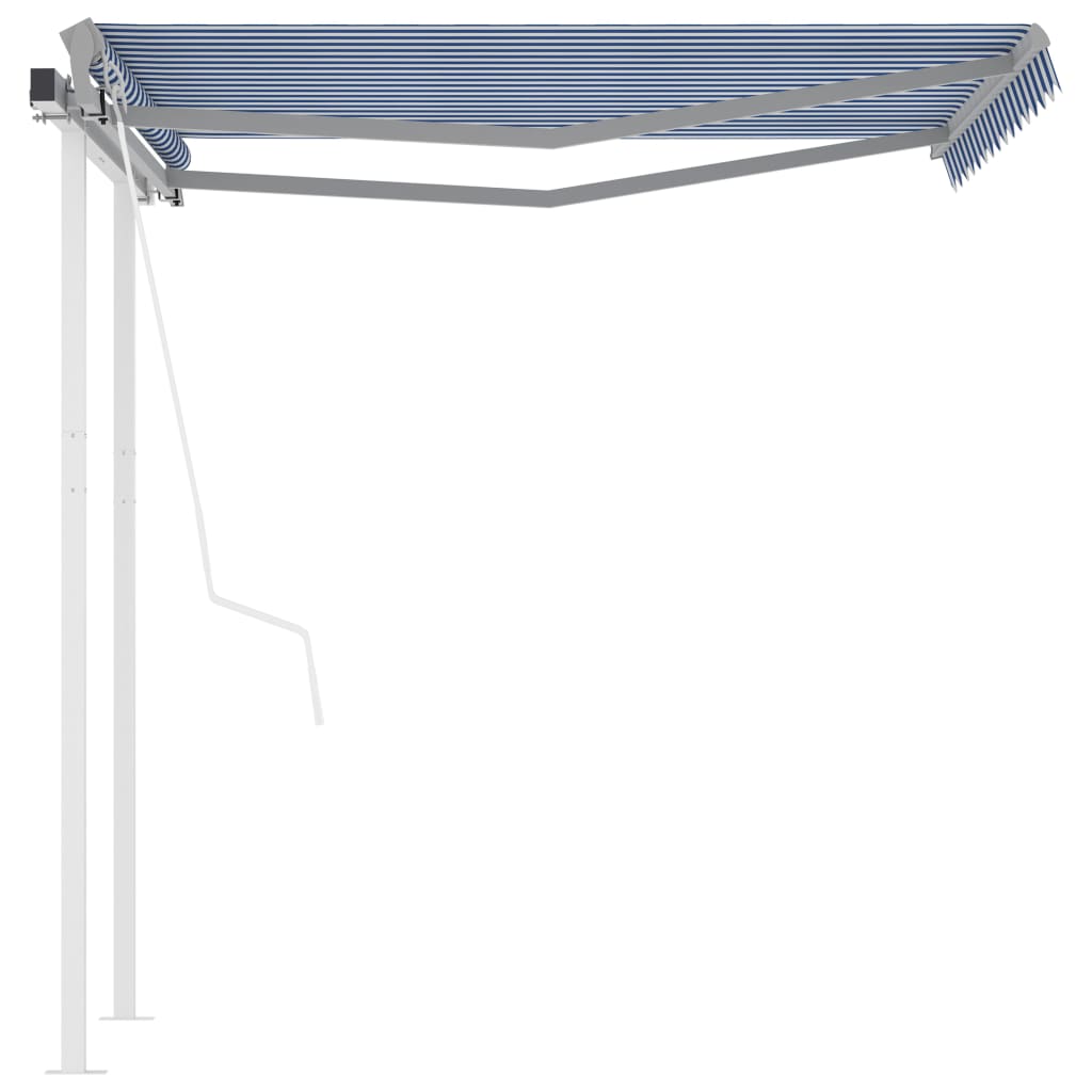 Tenda da Sole Retrattile Automatica Pali 3,5x2,5 m Blu e Bianca - homemem39