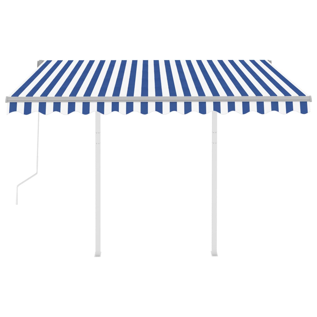 Tenda da Sole Retrattile Automatica Pali 3,5x2,5 m Blu e Bianca - homemem39