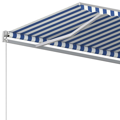 Tenda da Sole Retrattile Automatica Pali 3,5x2,5 m Blu e Bianca - homemem39