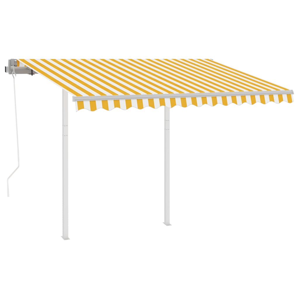 Tenda da Sole Retrattile Automatica Pali 3,5x2,5m Gialla Bianca - homemem39