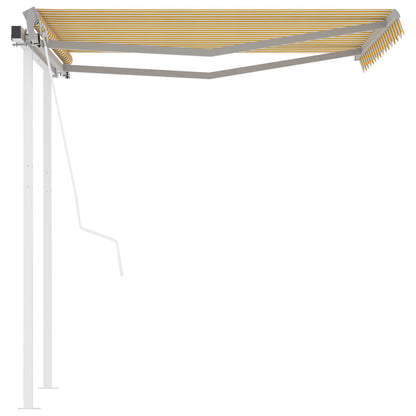 Tenda da Sole Retrattile Automatica Pali 3,5x2,5m Gialla Bianca - homemem39