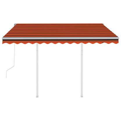 Tenda Retrattile Automatica con Pali 3,5x2,5m Arancio e Marrone - homemem39