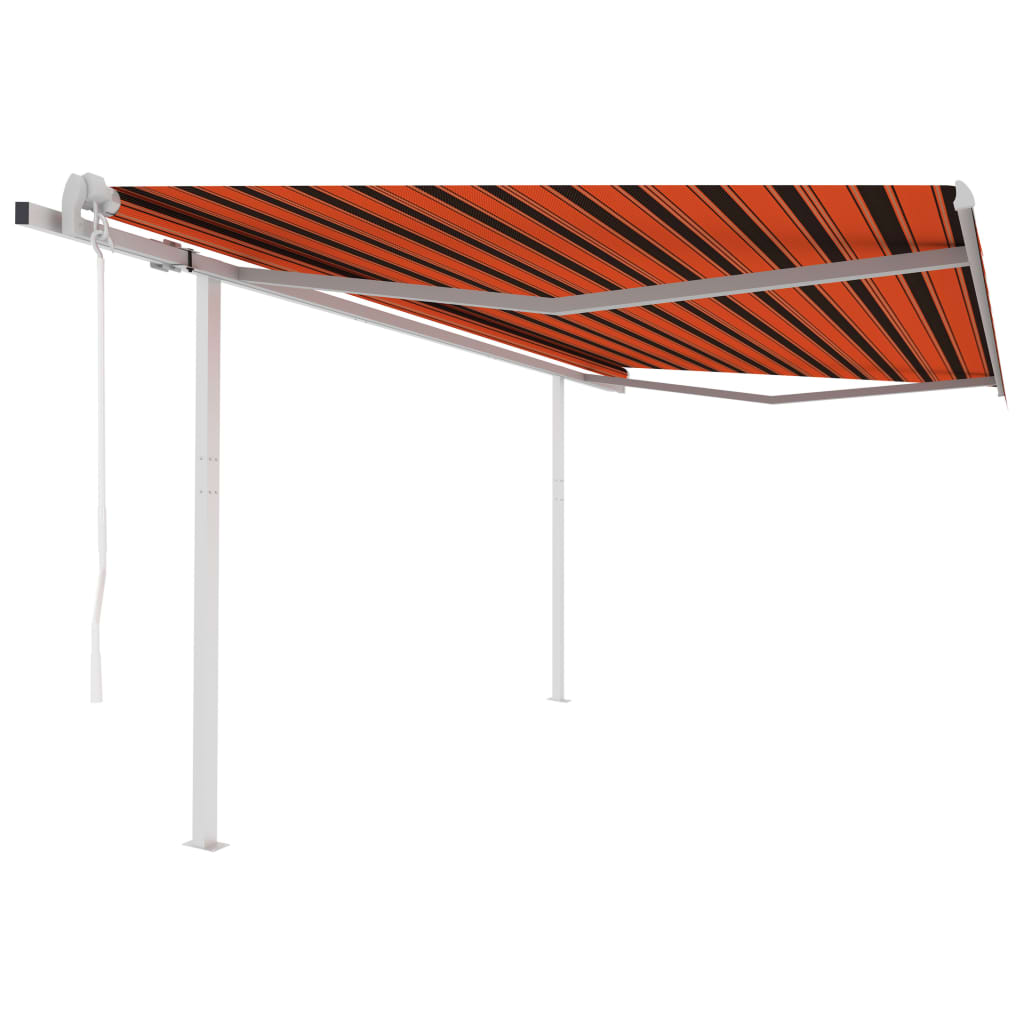 Tenda da Sole Retrattile Automatica Pali 4,5x3m Arancio Marrone - homemem39