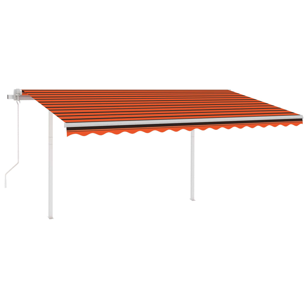 Tenda da Sole Retrattile Automatica Pali 4,5x3m Arancio Marrone - homemem39