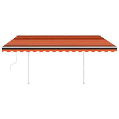 Tenda da Sole Retrattile Automatica Pali 4,5x3m Arancio Marrone - homemem39