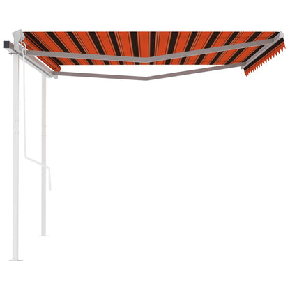 Tenda da Sole Retrattile Automatica Pali 4,5x3m Arancio Marrone - homemem39