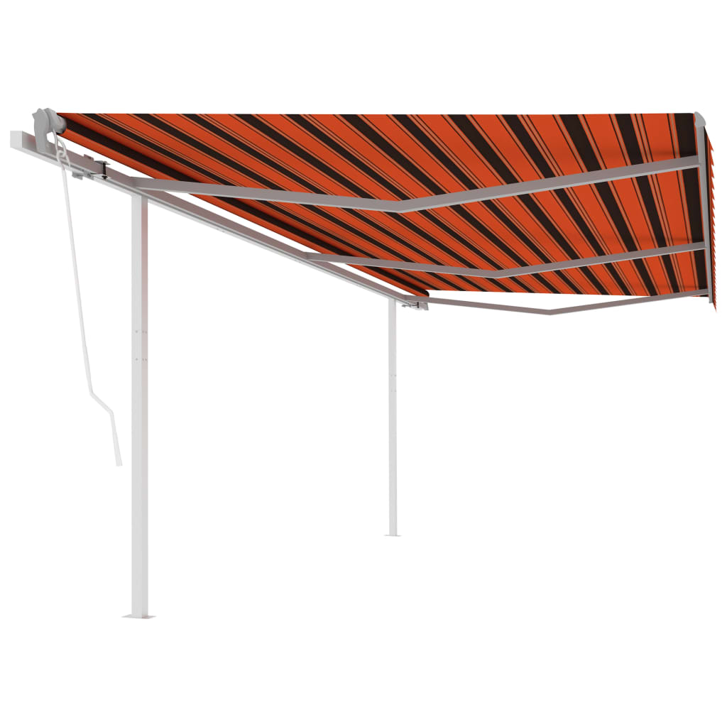 Tenda da Sole Retrattile Automatica Pali 6x3 m Arancio Marrone - homemem39