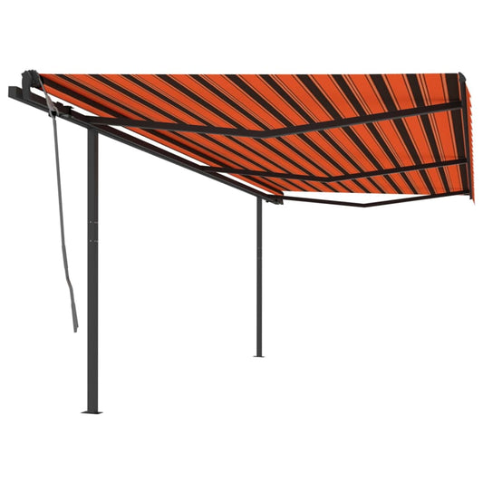 Tenda da Sole Retrattile Automatica Pali 6x3 m Arancio Marrone - homemem39