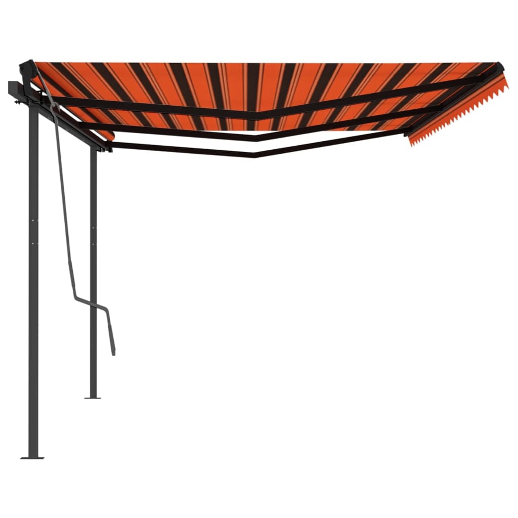 Tenda da Sole Retrattile Automatica Pali 6x3 m Arancio Marrone - homemem39