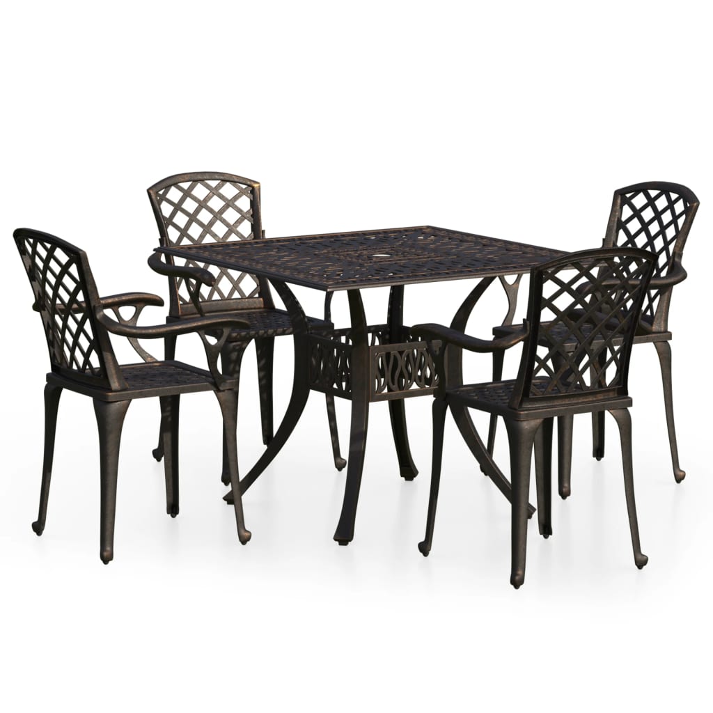 Set da Bistrot 5 pz in Alluminio Pressofuso Bronzo - homemem39