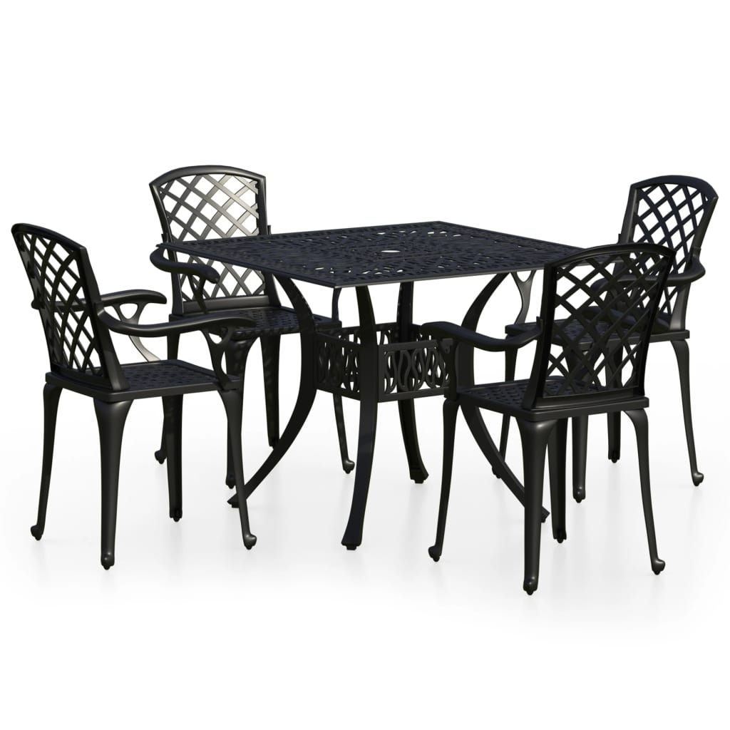 Set da Bistrot 5 pz in Alluminio Pressofuso Nero - homemem39