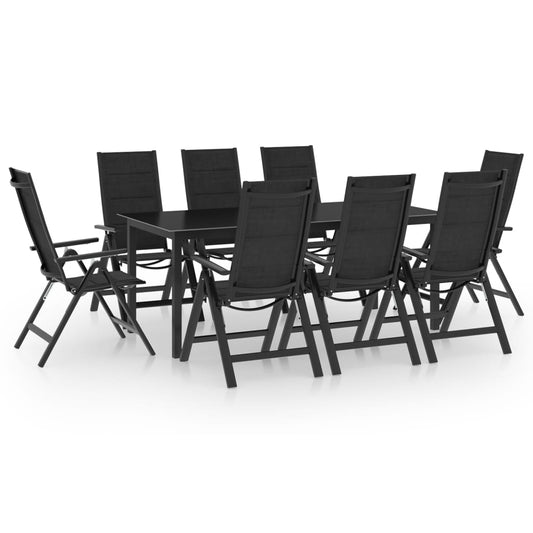 Set Mobili da Pranzo per Giardino 9 pz in Alluminio Antracite - homemem39