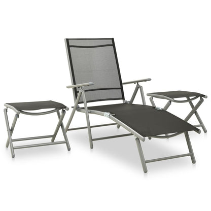 Set per Divani da Giardino 9 pz Nero e Argento - homemem39