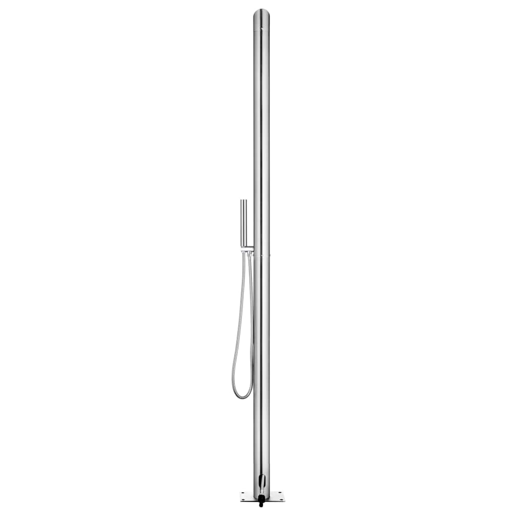 Doccia da Giardino con Base Grigia 225 cm in Acciaio Inox - homemem39