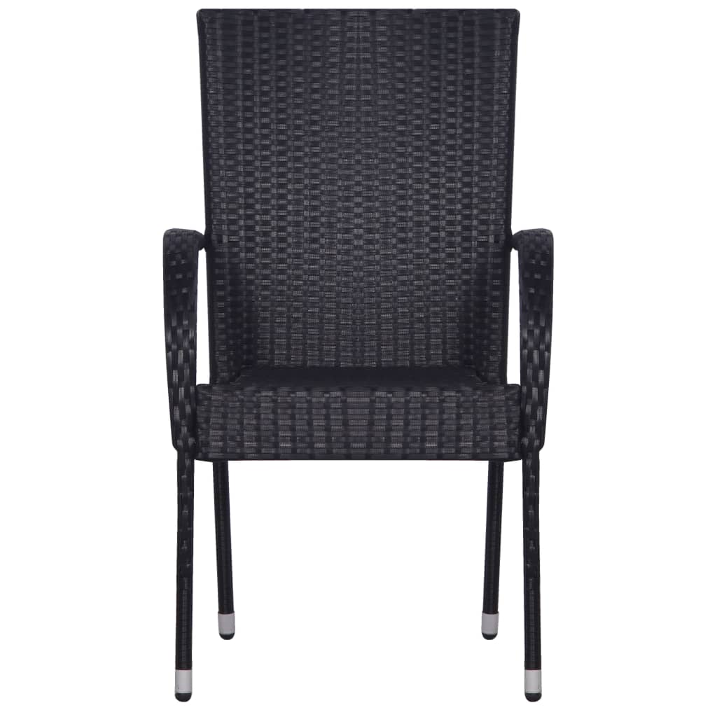 Set Mobili da Pranzo Giardino 5 pz in Polyrattan Nero - homemem39