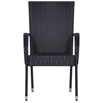 Set Mobili da Pranzo Giardino 5 pz in Polyrattan Nero - homemem39