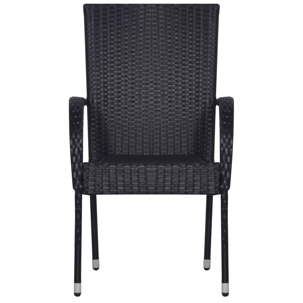 Set Mobili da Pranzo Giardino 7 pz in Polyrattan Nero - homemem39