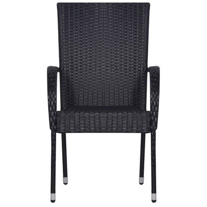 Set Mobili da Pranzo Giardino 7 pz in Polyrattan Nero - homemem39