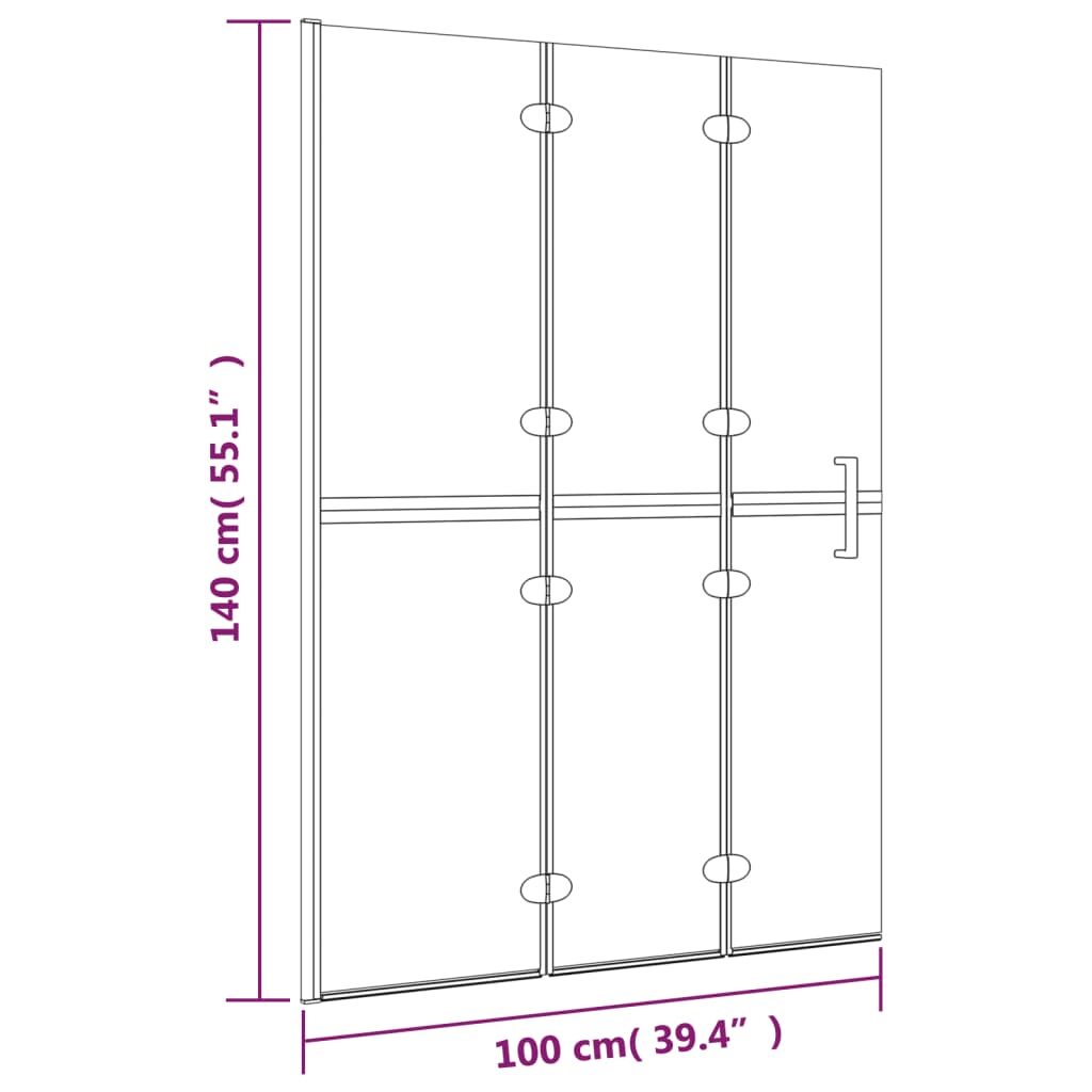 Pannello Doccia Pieghevole in ESG 100x140 cm Bianco - homemem39