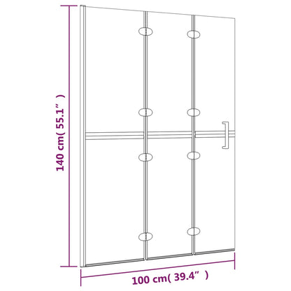 Pannello Doccia Pieghevole in ESG 100x140 cm Bianco - homemem39