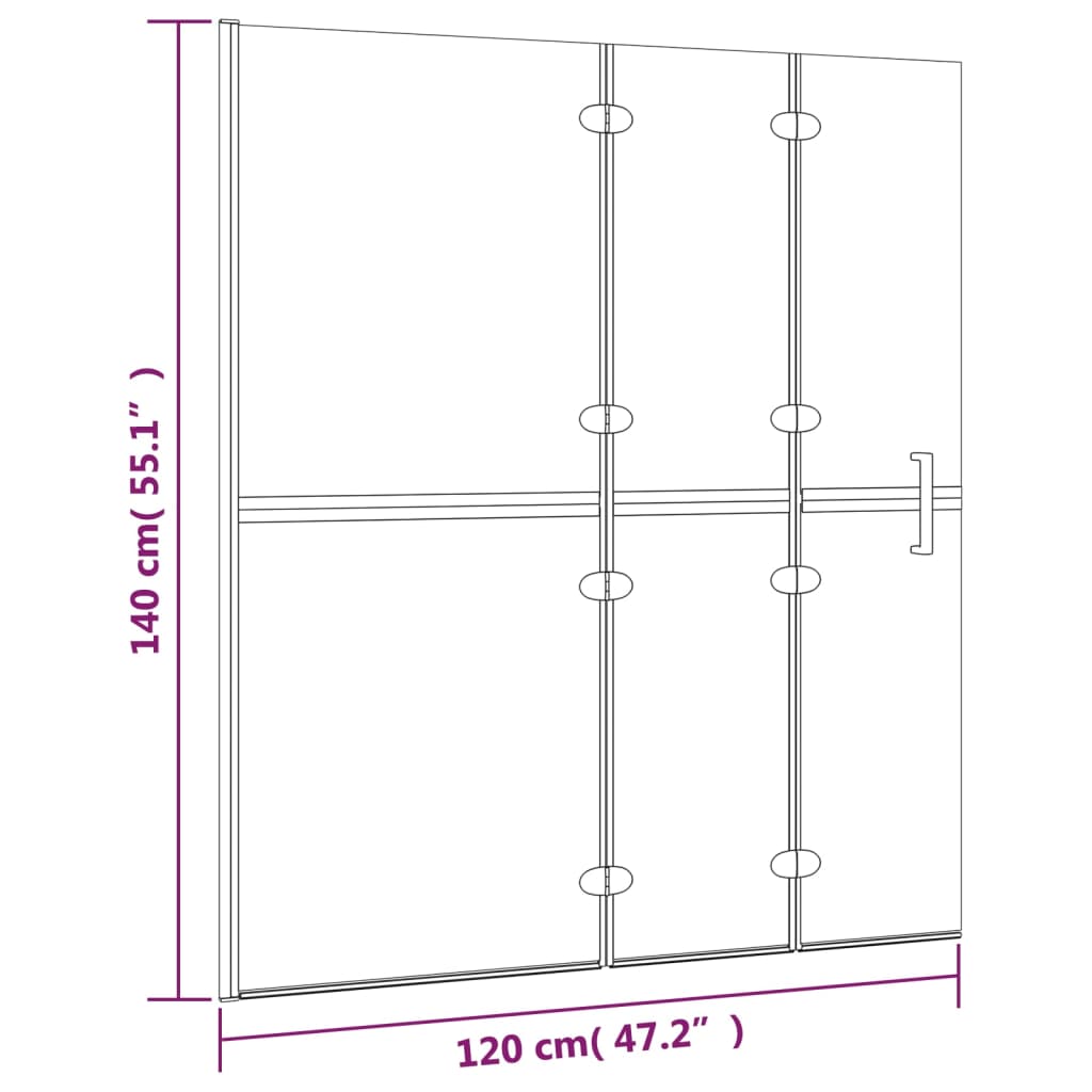 Pannello Doccia Pieghevole in ESG 120x140 cm Bianco - homemem39