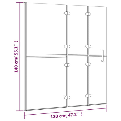 Pannello Doccia Pieghevole in ESG 120x140 cm Bianco - homemem39