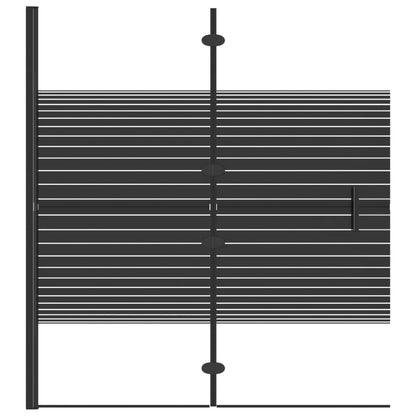 Pannello Doccia Pieghevole in ESG 120x140 cm Nero - homemem39