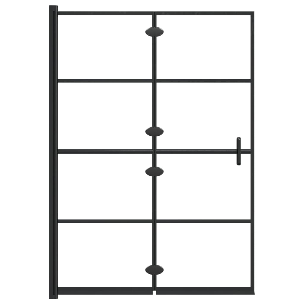 Pannello Doccia Pieghevole in ESG 100x140 cm Nero - homemem39