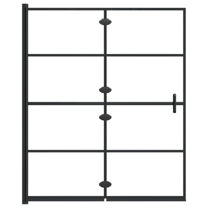 Pannello Doccia Pieghevole in ESG 120x140 cm Nero - homemem39