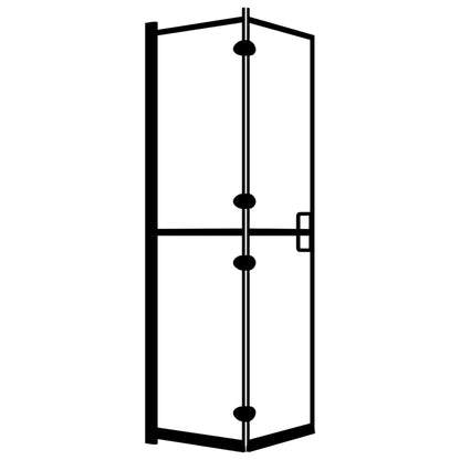 Pannello Doccia Pieghevole in ESG 80x140 cm Nero - homemem39