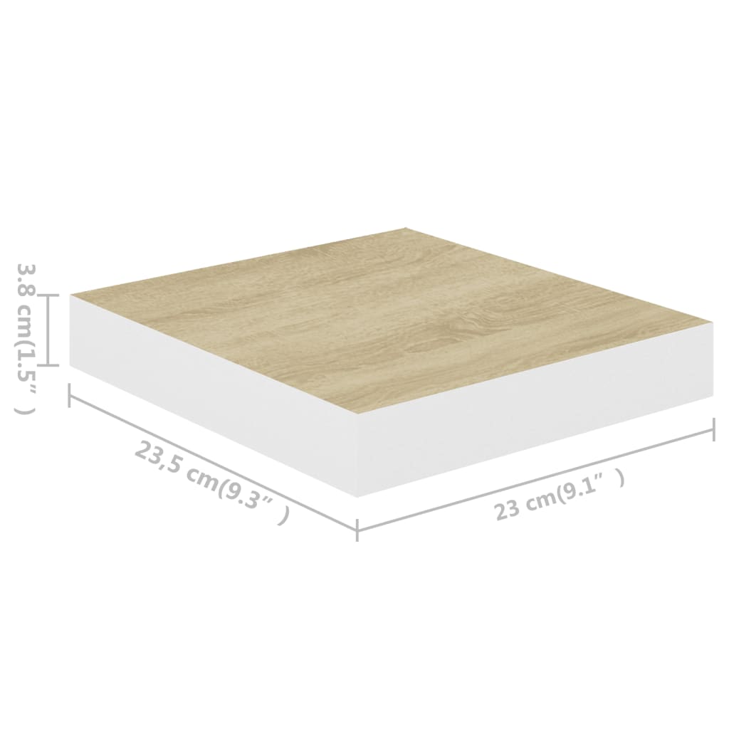 Mensola a Parete Rovere e Bianca 23x23,5x3,8 cm in MDF - homemem39